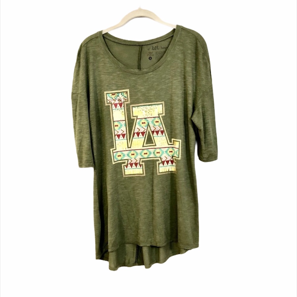 L.O.L. Long 3/4 Sleeves Green Crew Neck Tee